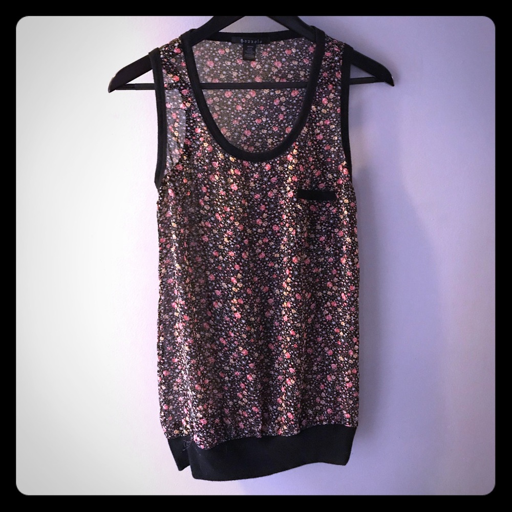 Bozzolo sheer flowered tank top